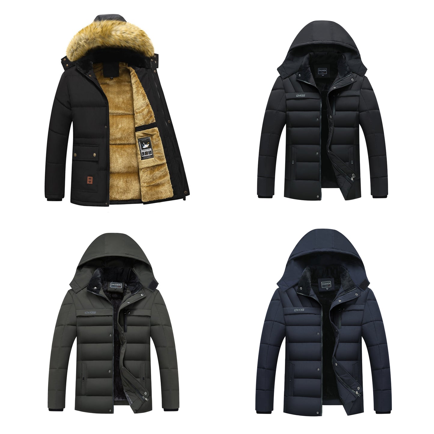 Funki Findz | Jackets | Men's Warm Winter Hooded Fleece Parka