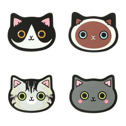 Funki Findz | Coasters | Cute Cartoon Cat Face Cup Mats 6 Pcs
