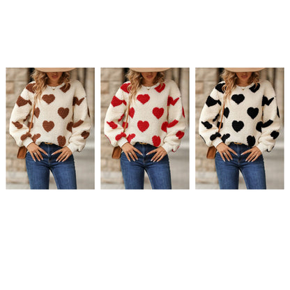 Funki Findz | Sweaters | Women's Fuzzy Heart Winter Sweatshirt