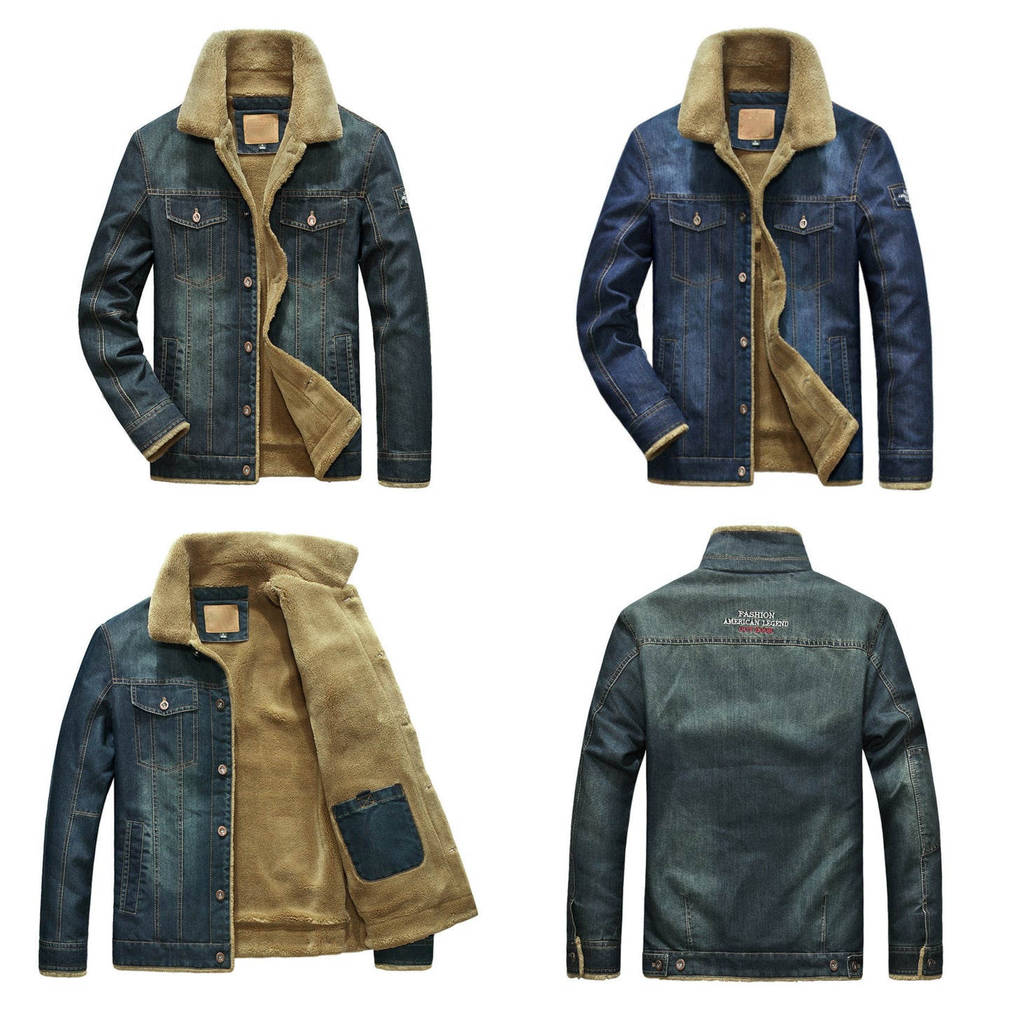 Funki Findz | Jackets | Men's Fleece Denim Trucker Jackets