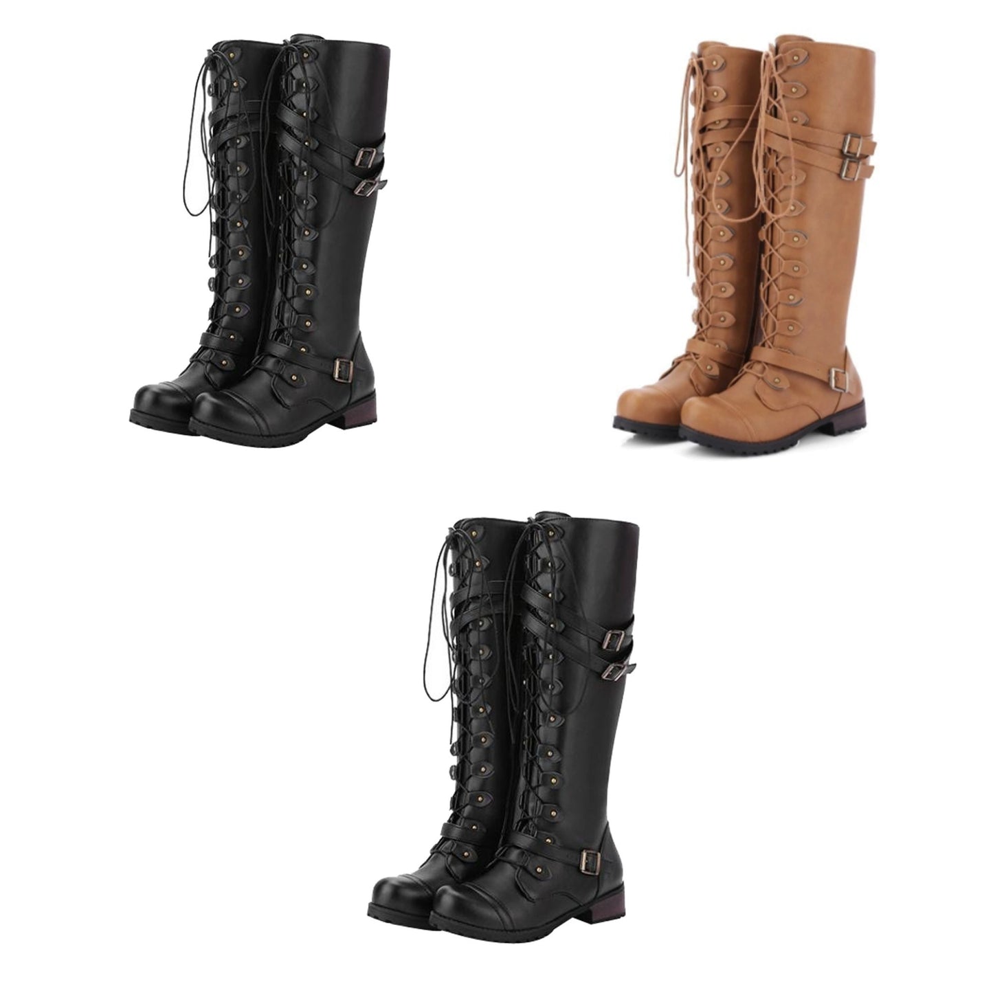 Funki Findz | Boots | Women's Knee High Steampunk Flat Boots