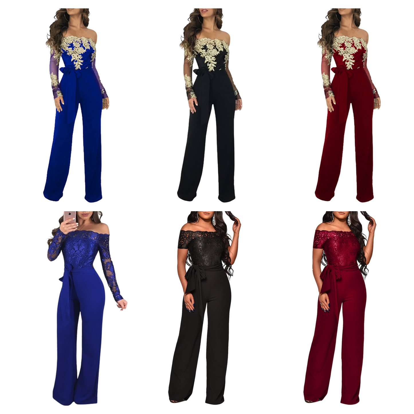 Funki Findz | Pants | Women's Elegant Lace Evening Jumpsuit
