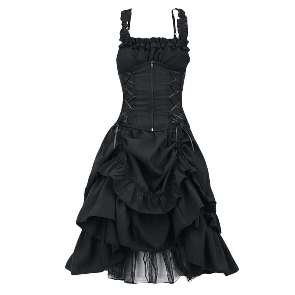 Funki Findz | Dresses | Women's Black Gothic Party Dress