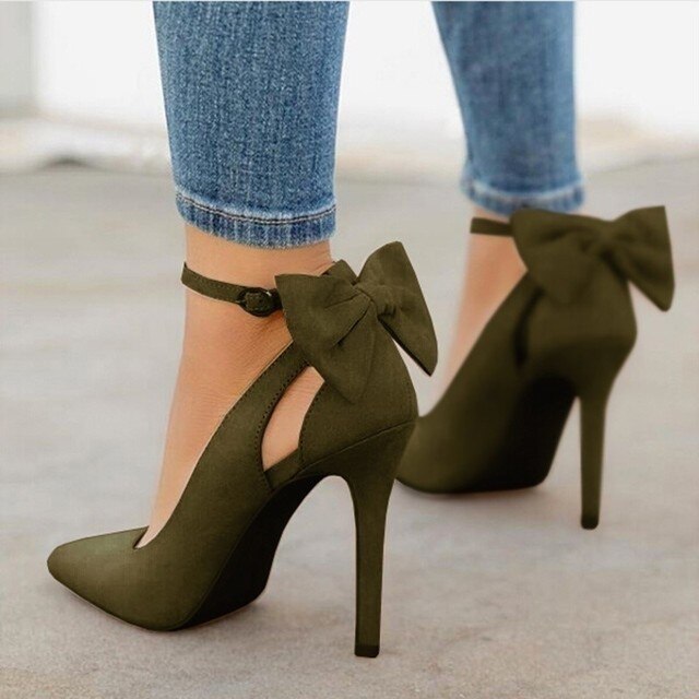 Funki Findz | Shoes | Women's Suede Bow Knot Stilettos