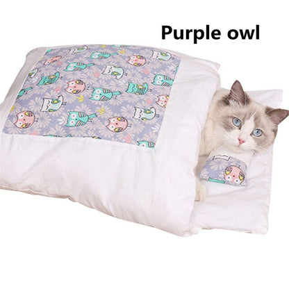 Funki Findz | Pet Beds | Cat Sleeping Bag | Japanese Patterned