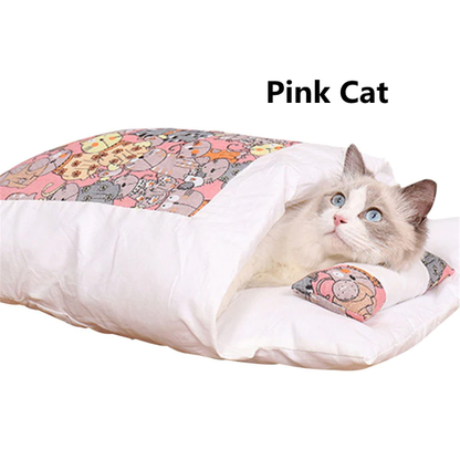 Funki Findz | Pet Beds | Cat Sleeping Bag | Japanese Patterned