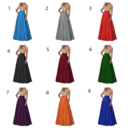 Funki Findz | Dresses | Women's Satin Sequin Evening Dress