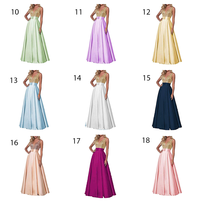 Funki Findz | Dresses | Women's Satin Sequin Evening Dress