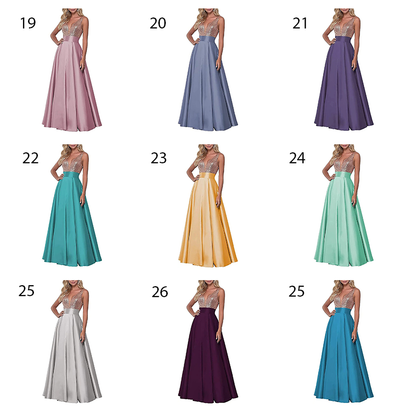 Funki Findz | Dresses | Women's Satin Sequin Evening Dress