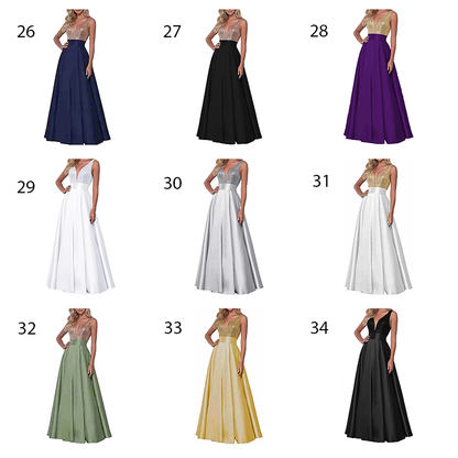 Funki Findz | Dresses | Women's Satin Sequin Evening Dress