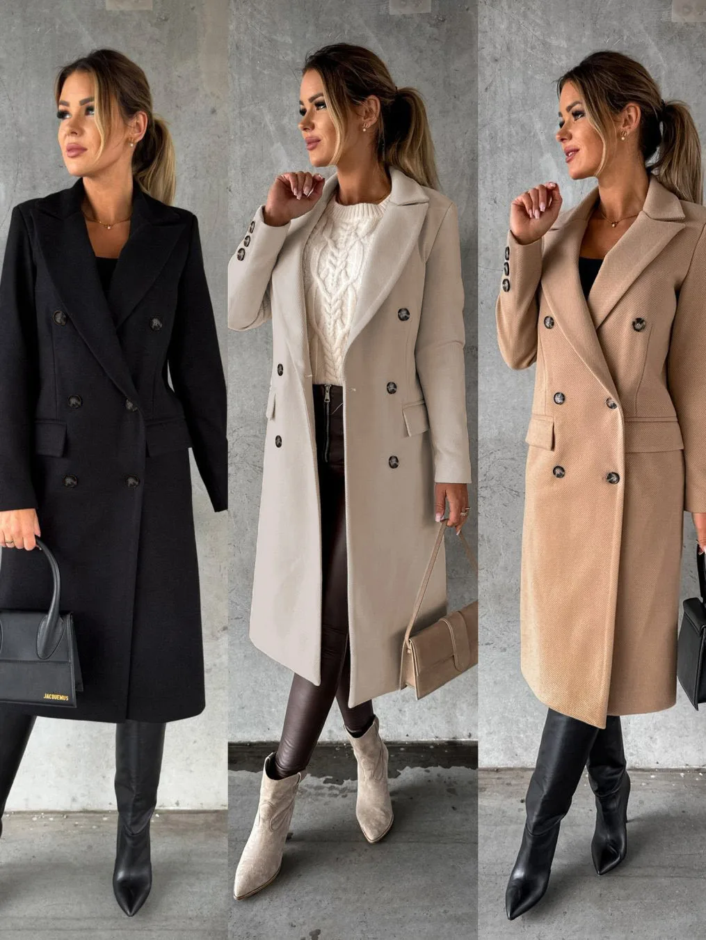 Funki Findz | Jackets | Women's Double Breasted Long Overcoat
