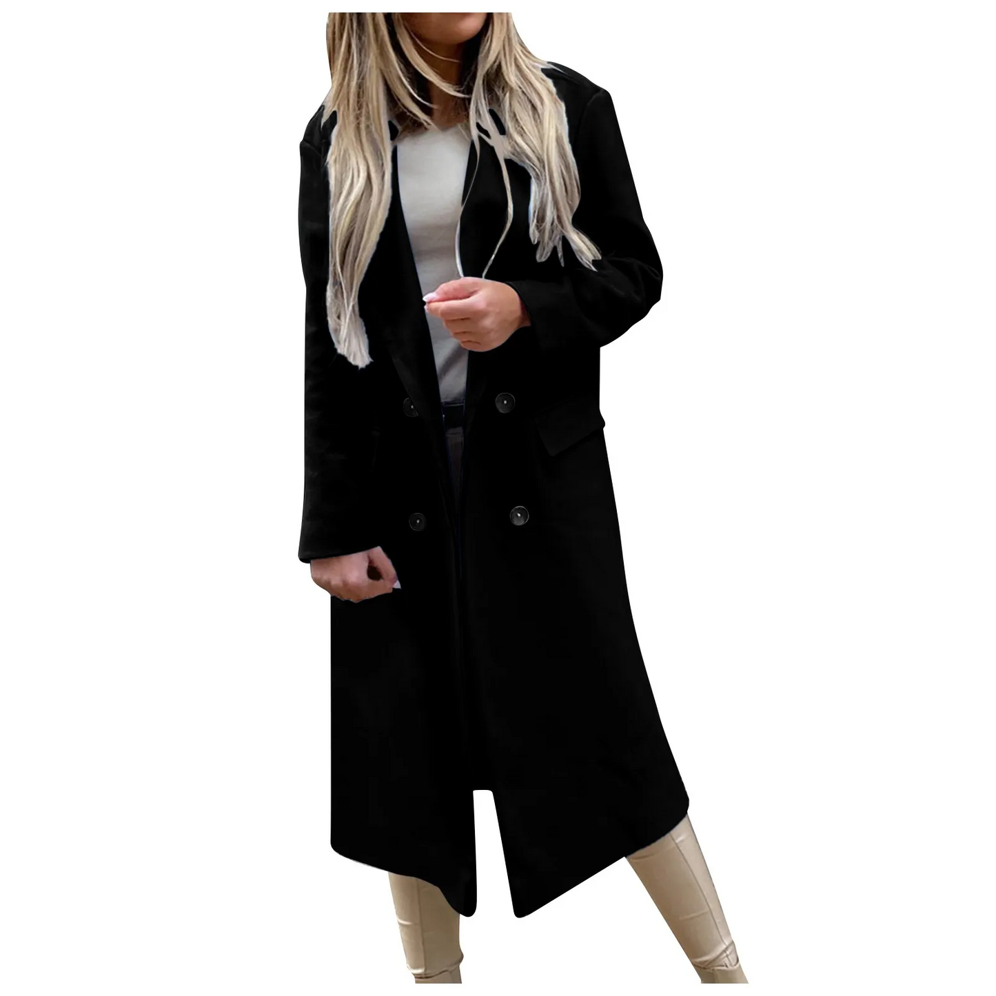 Funki Findz | Jackets | Women's Double Breasted Long Overcoat