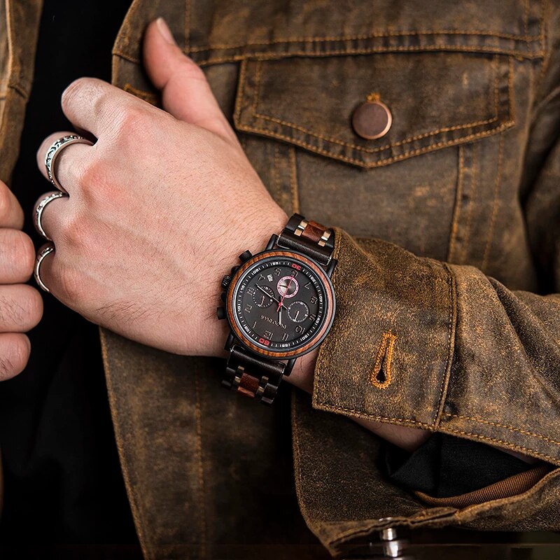 Funki Findz | Watches | Men's Wooden Quartz Wrist Stop Watch