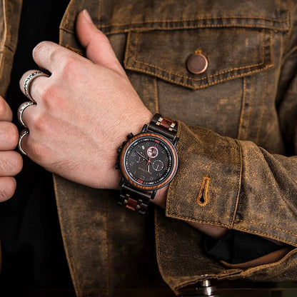 Funki Findz | Watches | Men's Wooden Quartz Wrist Stop Watch