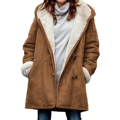 Funki Findz | Jacket | Women's Thick Fleece Hooded Long Coat