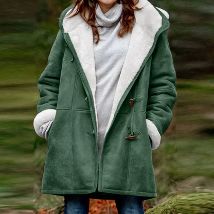 Funki Findz | Jacket | Women's Thick Fleece Hooded Long Coat