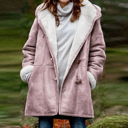 Funki Findz | Jacket | Women's Thick Fleece Hooded Long Coat