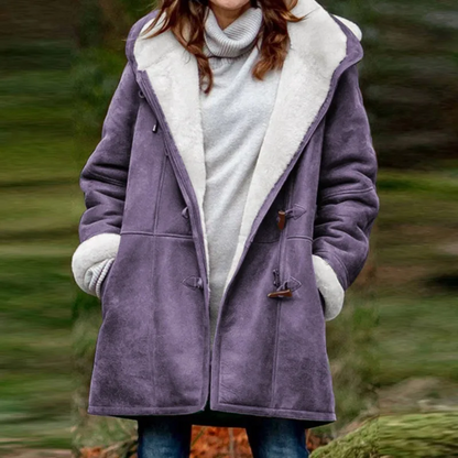 Funki Findz | Jacket | Women's Thick Fleece Hooded Long Coat