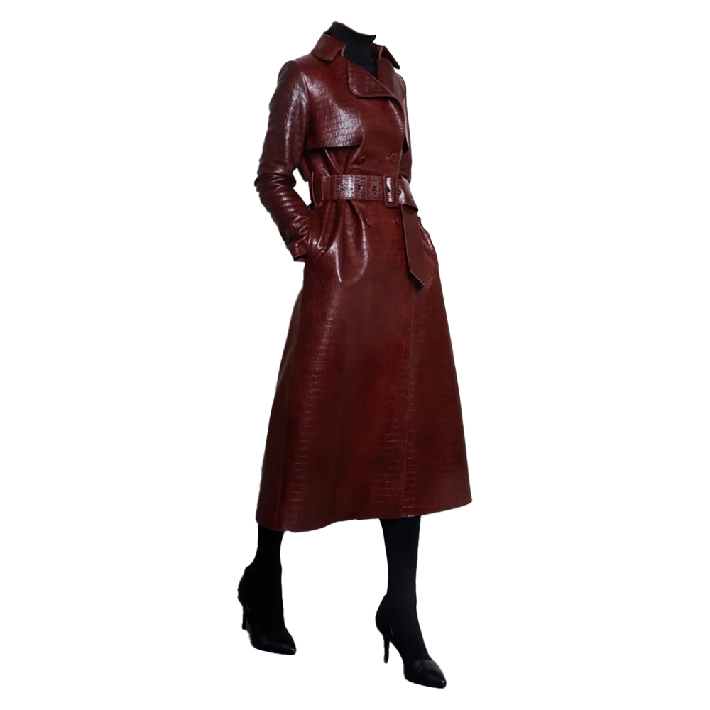 Funki Findz | Jackets | Women's Aligator Print Faux Leather Coat