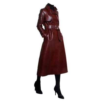 Funki Findz | Jackets | Women's Aligator Print Faux Leather Coat
