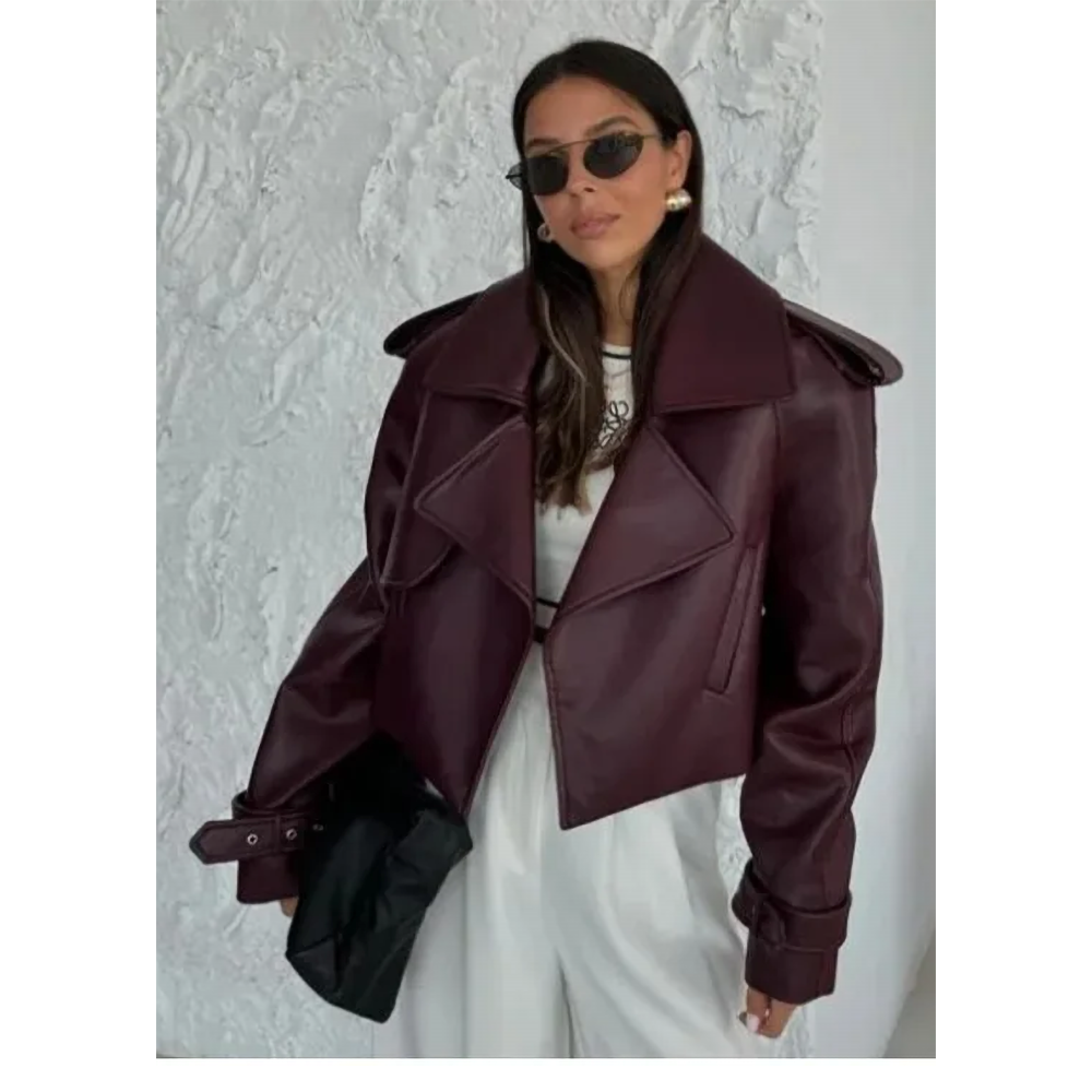Funki Findz | Jackets | Women's Extra Long Faux Leather Coat