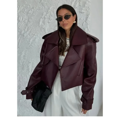 Funki Findz | Jackets | Women's Extra Long Faux Leather Coat