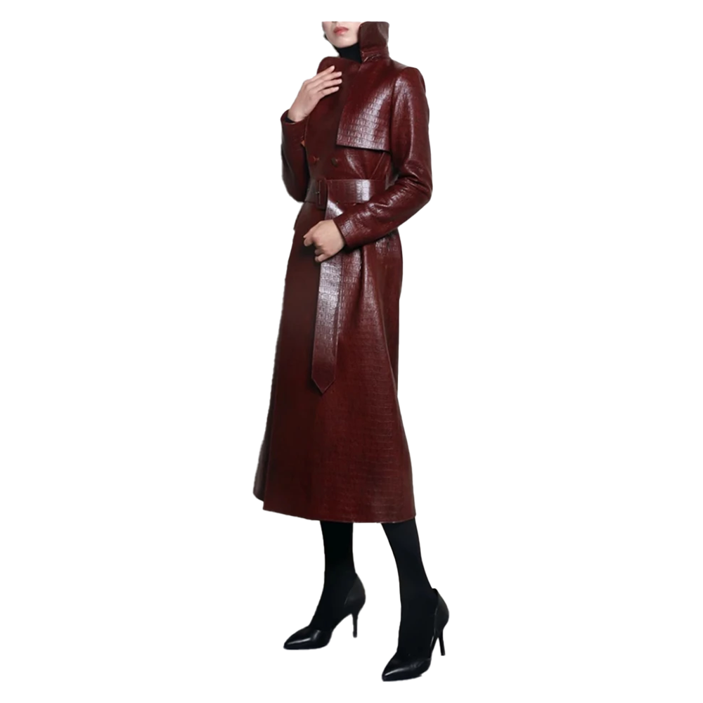 Funki Findz | Jackets | Women's Aligator Print Faux Leather Coat