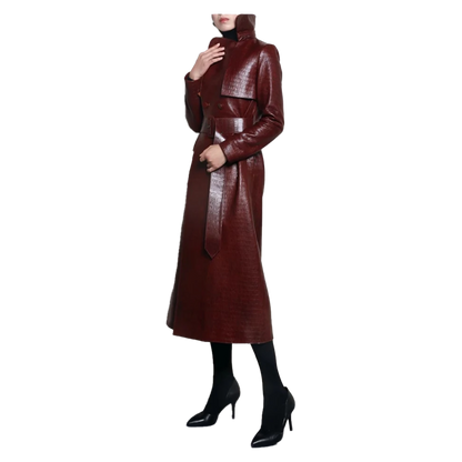 Funki Findz | Jackets | Women's Aligator Print Faux Leather Coat