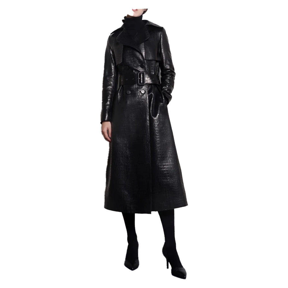 Funki Findz | Jackets | Women's Aligator Print Faux Leather Coat