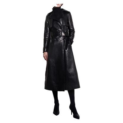 Funki Findz | Jackets | Women's Aligator Print Faux Leather Coat