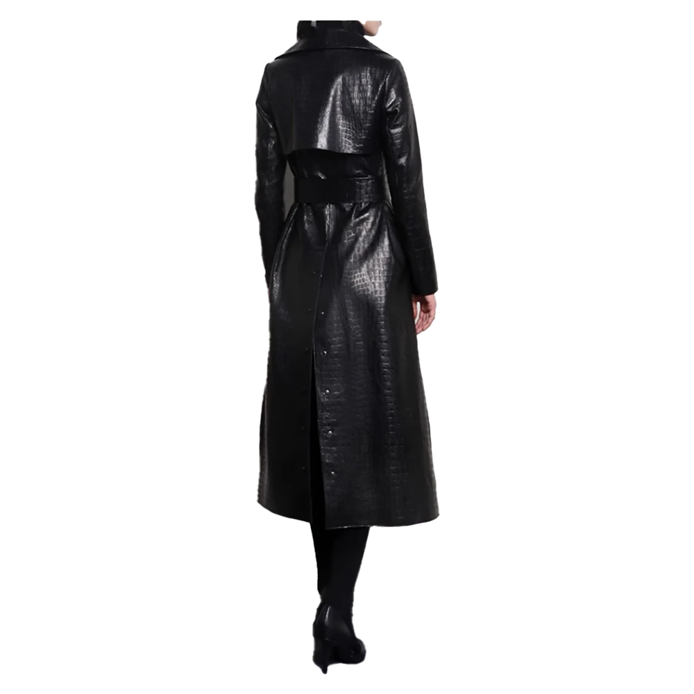 Funki Findz | Jackets | Women's Aligator Print Faux Leather Coat