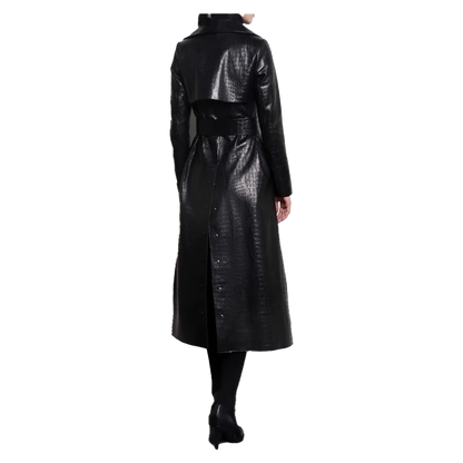 Funki Findz | Jackets | Women's Aligator Print Faux Leather Coat