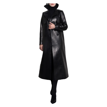 Funki Findz | Jackets | Women's Aligator Print Faux Leather Coat