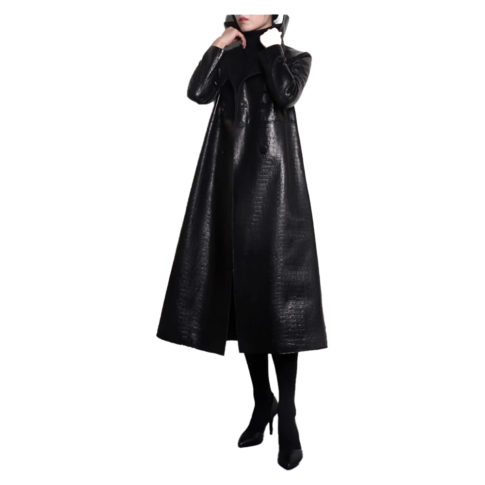 Funki Findz | Jackets | Women's Aligator Print Faux Leather Coat