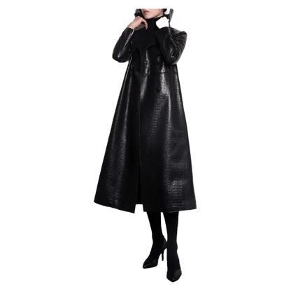 Funki Findz | Jackets | Women's Aligator Print Faux Leather Coat