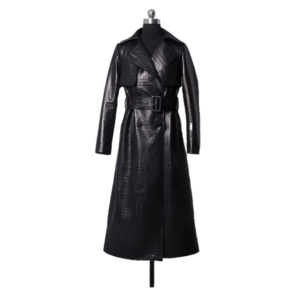 Funki Findz | Jackets | Women's Aligator Print Faux Leather Coat