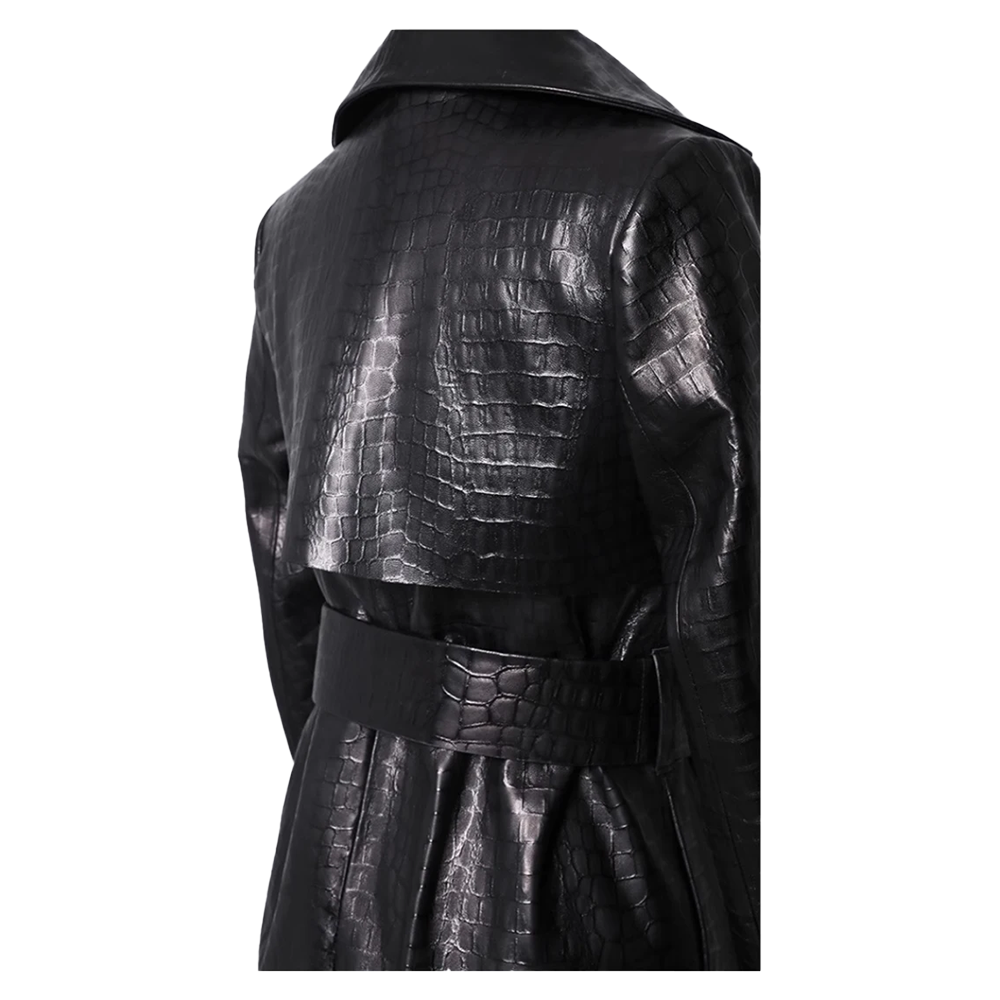 Funki Findz | Jackets | Women's Aligator Print Faux Leather Coat