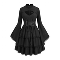 Funki Findz | Dresses | Women's Gothic Lace Up Ruffled Dress
