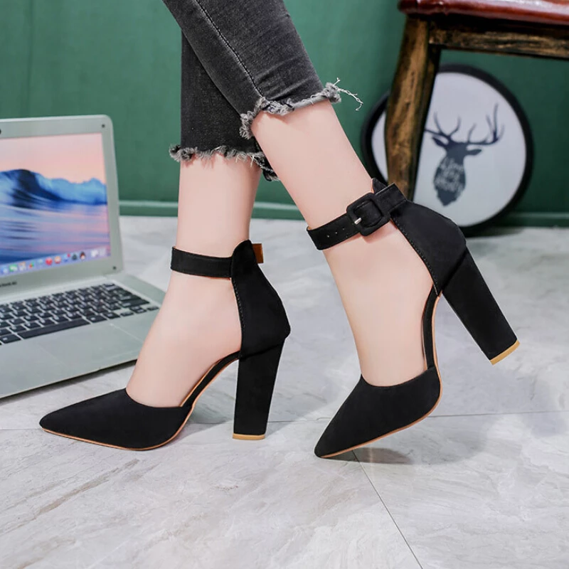 Funki Findz | Shoes | Women's High Block Heel Flock Party Shoe