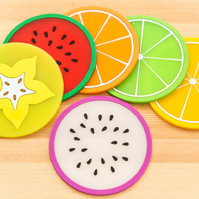 Funki Findz | Coasters | Fruit Design Drink Mats 6 | 7 Pcs Sets