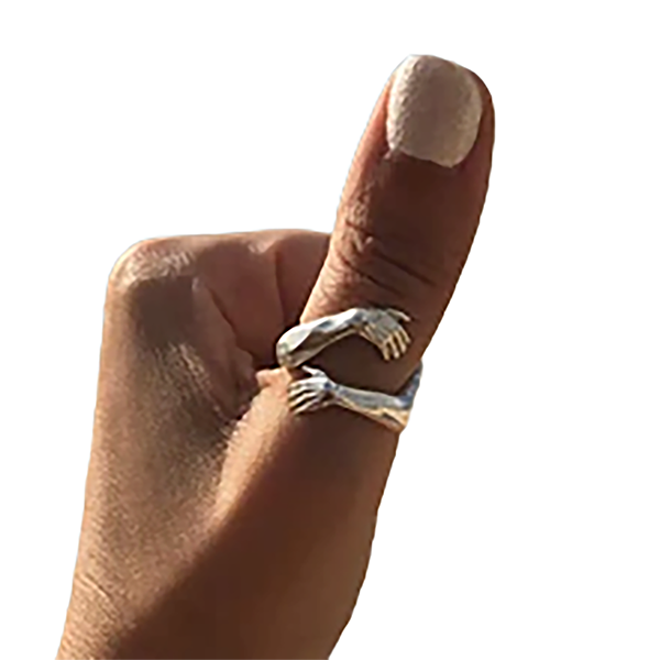 Funki Findz | Rings | Unisex Adjustable Holding Hands Hug Ring