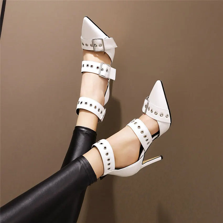 Funki Findz | Shoes | Women's Punk Buckle Strap Rivet Stilettos