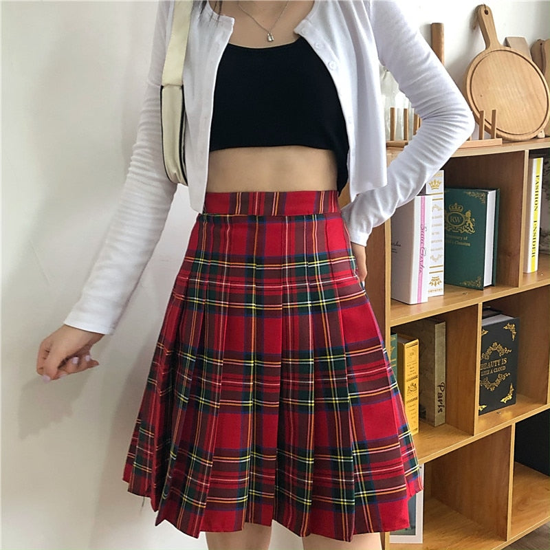 Funki Findz | Skirts | Women's High Waist Punk Pleated Skirt