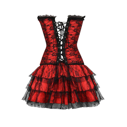 Funki Findz | Dresses | Women's Gothic Satin Lace Corset Dress