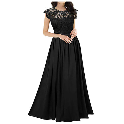 Funki Findz | Dresses | Women's Long Floral Lace Evening Dress