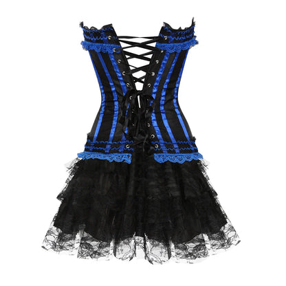 Funki Findz | Dresses | Women's Gothic Satin Lace Corset Dress