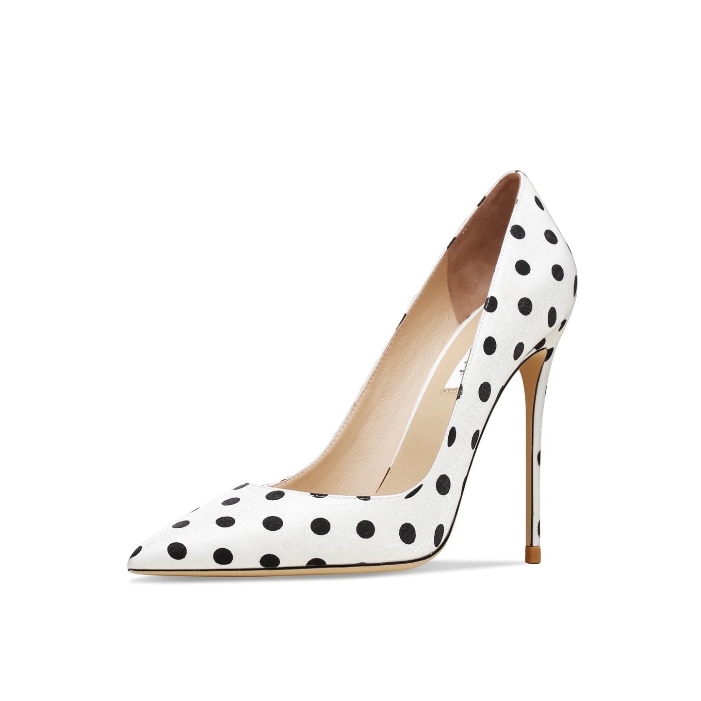 Funki Findz | Shoes | Women's Silk Polka Dot Pointed Toe Heels