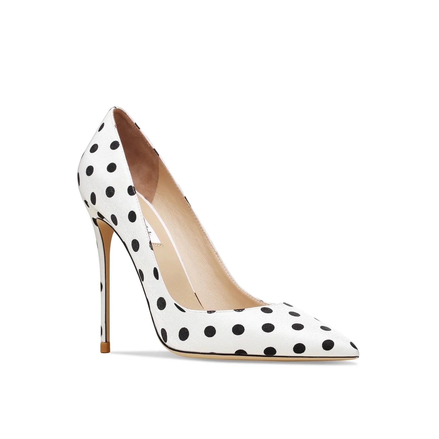 Funki Findz | Shoes | Women's Silk Polka Dot Pointed Toe Heels