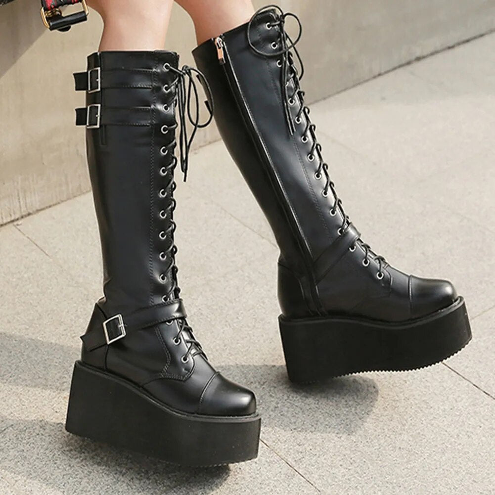 Funki Findz | Boots | Women's High Luxury Gothic Platform Boots