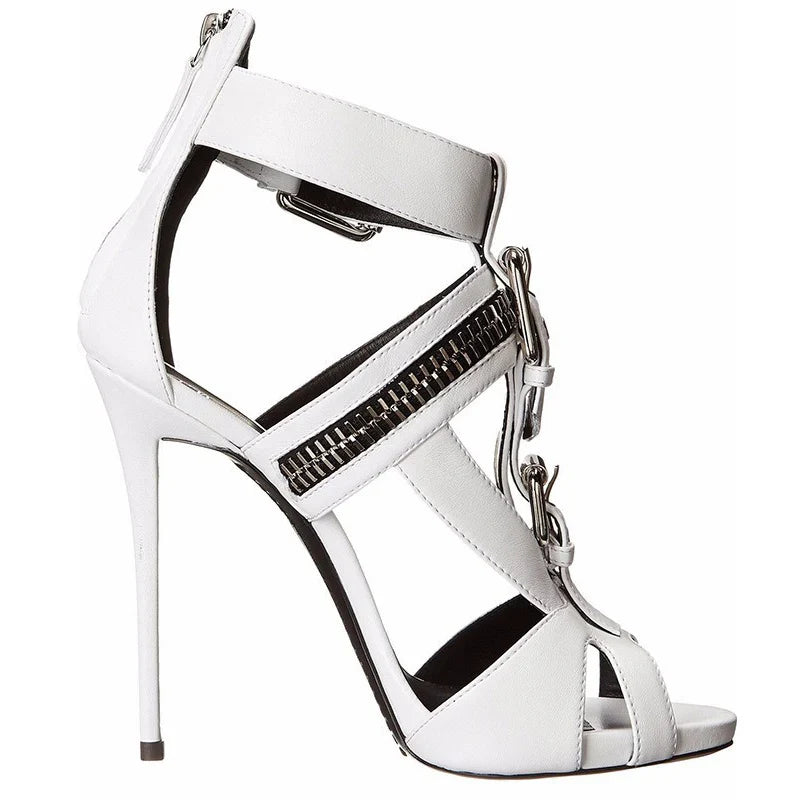Funki Findz | Shoes | Women's Buckle Strap Zip Stiletto Sandals